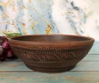 Миска борщевая красная глина резная 900мл - 7799 ➜ Оптом и в розницу ✅ актуальная цена - Интернет магазин ✅ Фортуна ✅