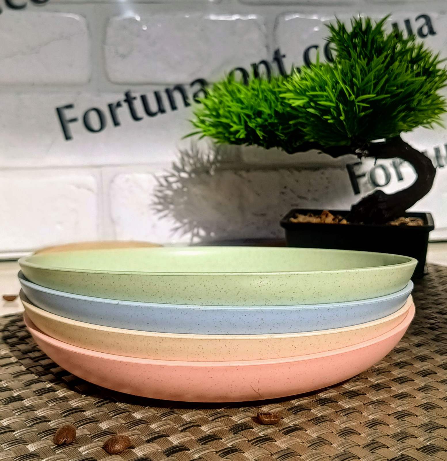 Тарелка 20см ЕКО 4шт/наб пшеничная шелуха 01253  ✅ базовая цена $4.75 ✔ Опт ✔ Скидки ✔ Заходите! - Интернет-магазин ✅ Фортуна-опт ✅