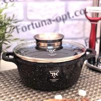 Кастрюля - казан Top Kitchen черный в белую точку мрамор 2,4 л - (20 см) TК 00051 ✅ базовая цена $16.01 ✔ Опт ✔ Акции ✔ Заходите! - Интернет-магазин Fortuna-opt.com.ua.
