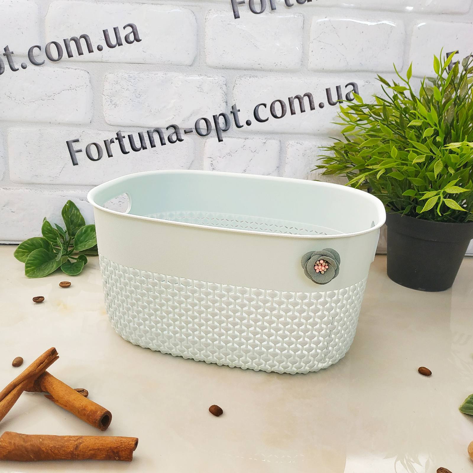 Корзина-плетенка с ручками 23*18*12см 87973 ✅ базовая цена $2.44 ✔ Опт ✔ Скидки ✔ Заходите! - Интернет-магазин ✅ Фортуна-опт ✅