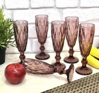 Бокал для шампанского красный 150 гр Purple Red 6 шт/наб A-Plus - 9008  ➜ Оптом и в розницу ✅ актуальная цена -Интернет магазин ✅ Фортуна ✅ 