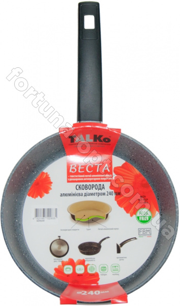 Сковорода Talko Веста без крышки 22 см (гранит темно-серый) (AD 50220) ✅ базовая цена 351.64 грн. ✔ Опт ✔ Скидки ✔ Заходите! - Интернет-магазин ✅ Фортуна-опт ✅