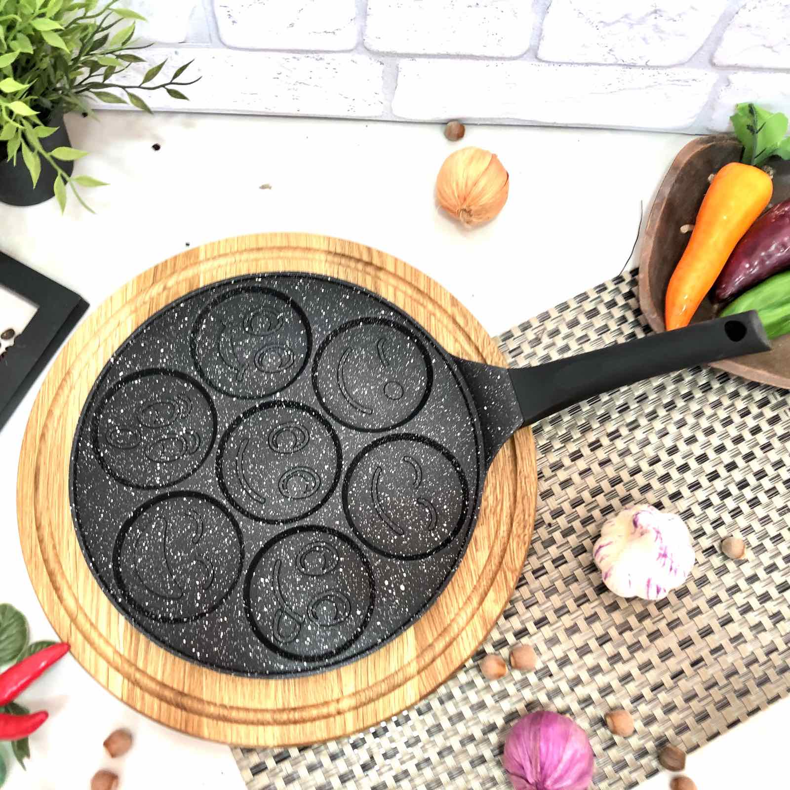 Сковорода для оладьев со смайликами Edenberg EB - 7511 - 27 см ✅ базовая цена $16.27 ✔ Опт ✔ Скидки ✔ Заходите! - Интернет-магазин ✅ Фортуна-опт ✅