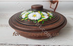 Сковорода с крышкой рисованная 2л (красная глина) 7791 ➜ Оптом и в розницу ✅ актуальная цена - Интернет магазин ✅ Фортуна ✅