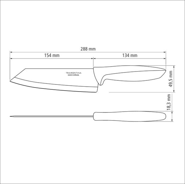 Нож поварской 152 мм Трамонтина PLENUS серая ручка инд.блистер 23443/166 ✅ базовая цена 180.62 грн. ✔ Опт ✔ Скидки ✔ Заходите! - Интернет-магазин ✅ Фортуна-опт ✅