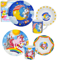 Набор детский из керамики 3 пр. "Единорог микс" - 5141 ➜ Оптом и в розницу ✅ актуальная цена - Интернет магазин ✅ Фортуна ✅