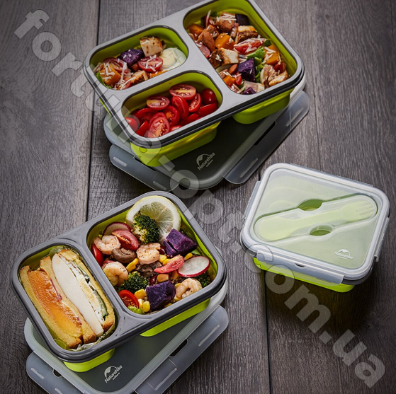 Ланч-бокс силиконовый складной на три отделения Frico FRU - 385  ➜ фото ➜ розн цена $6.97 - Интернет-магазин ✅ Fortuna-opt.com.ua. ✅