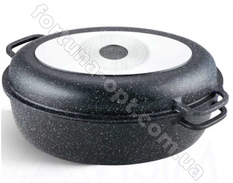 Гусятница 3 в1 со сковородой-гриль и стеклянной крышкой Edenberg EB - 9171 - 8л, мраморное покрытие ✅ базовая цена $44.40 ✔ Опт ✔ Скидки ✔ Заходите! - Интернет-магазин ✅ Фортуна-опт ✅