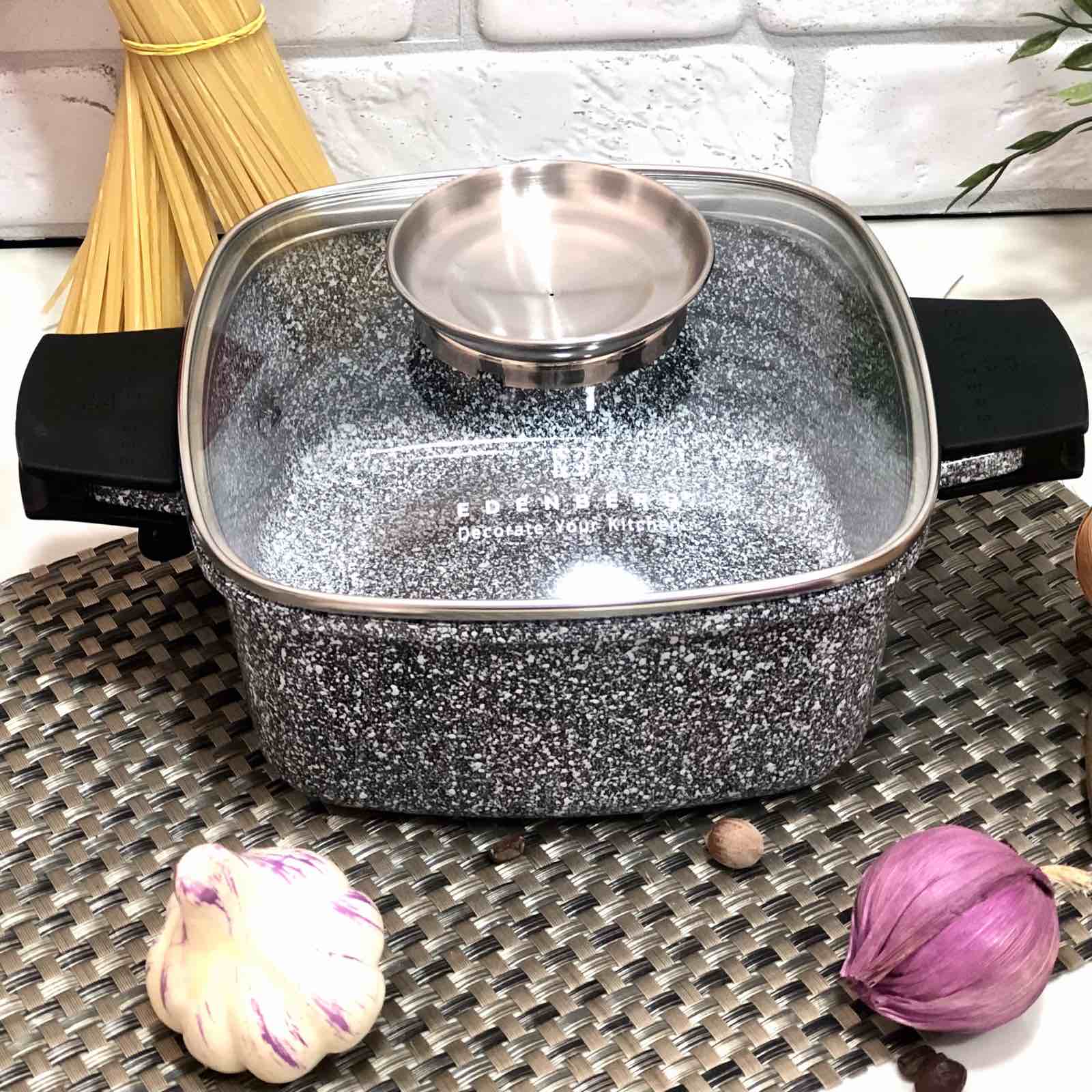 Казан с мраморным покрытием Edenberg EB - 3974 - 5,5 л - 26 см ✅ базовая цена $30.90 ✔ Опт ✔ Скидки ✔ Заходите! - Интернет-магазин ✅ Фортуна-опт ✅