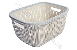 Корзина-плетенка с ручками пластиковая 37*27*19 см - Stenson - 85717 ✅ базовая цена $4.01 ✔ Опт ✔ Акции ✔ Заходите! - Интернет-магазин Fortuna-opt.com.ua.