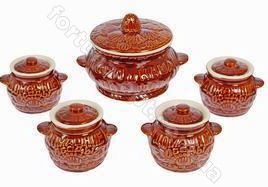 Набор супников керамических - большой -3 л и 4 маленьких (1 л)  ➜ Оптом и в розницу ✅ актуальная цена - Интернет магазин ✅ Фортуна ✅