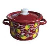 Кастрюля эмалированная 2,0л 1610/4 Фреш-лимон бордо ➜ Оптом и в розницу ✅ актуальная цена -Интернет магазин ✅ Фортуна ✅