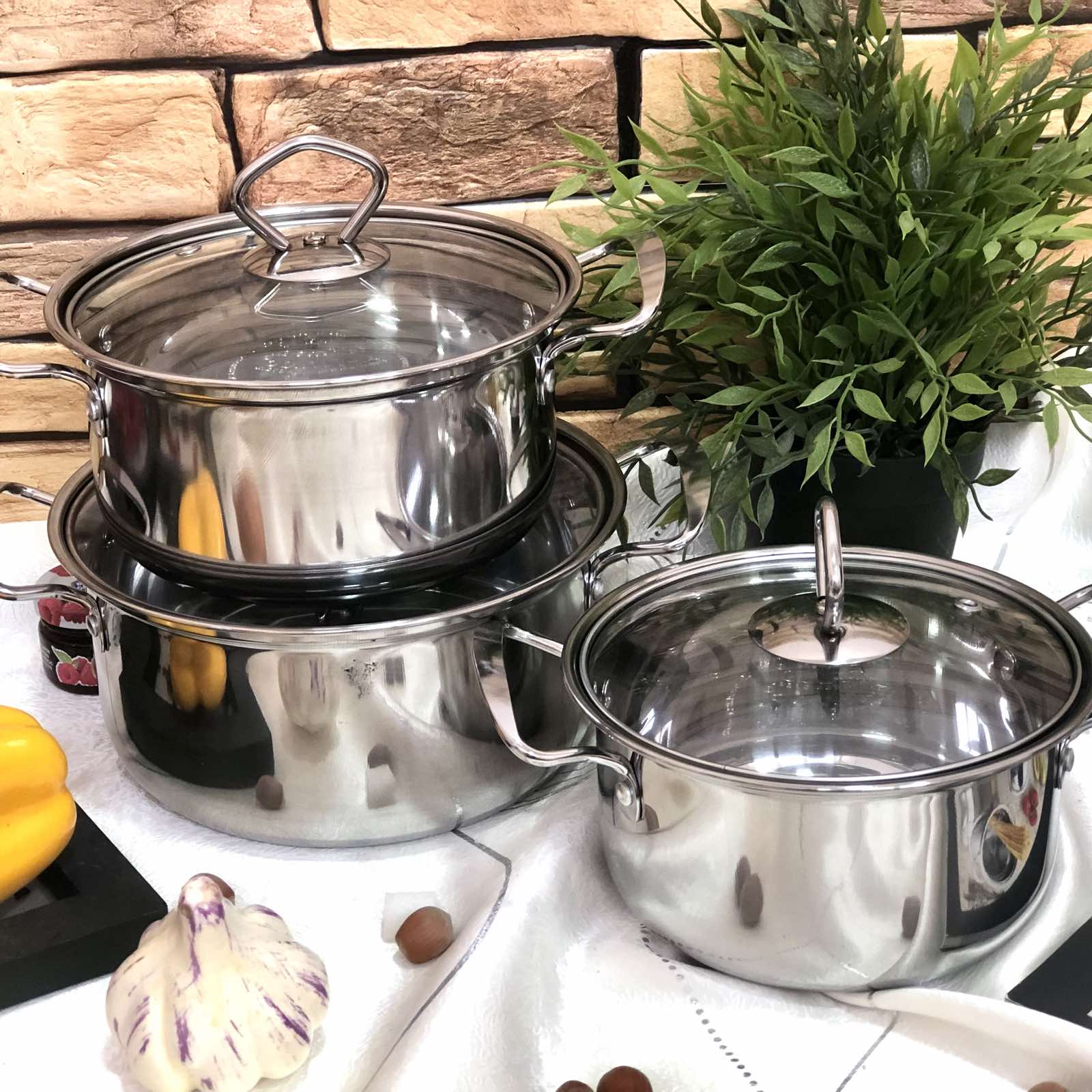 Набор посуды из нержавеющей стали A - Plus - 2066 ➜ Опт и розница ✅ актуальная цена -Интернет магазин ✅ Фортуна ✅