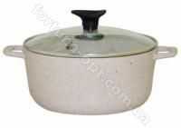 Казан - кастрюля со стеклянной крышкой светло - серый гранит Талко AA 3206 - 6 л ✅ базовая цена 610.71 грн. ✔ Опт ✔ Акции ✔ Заходите! - Интернет-магазин Fortuna-opt.com.ua.