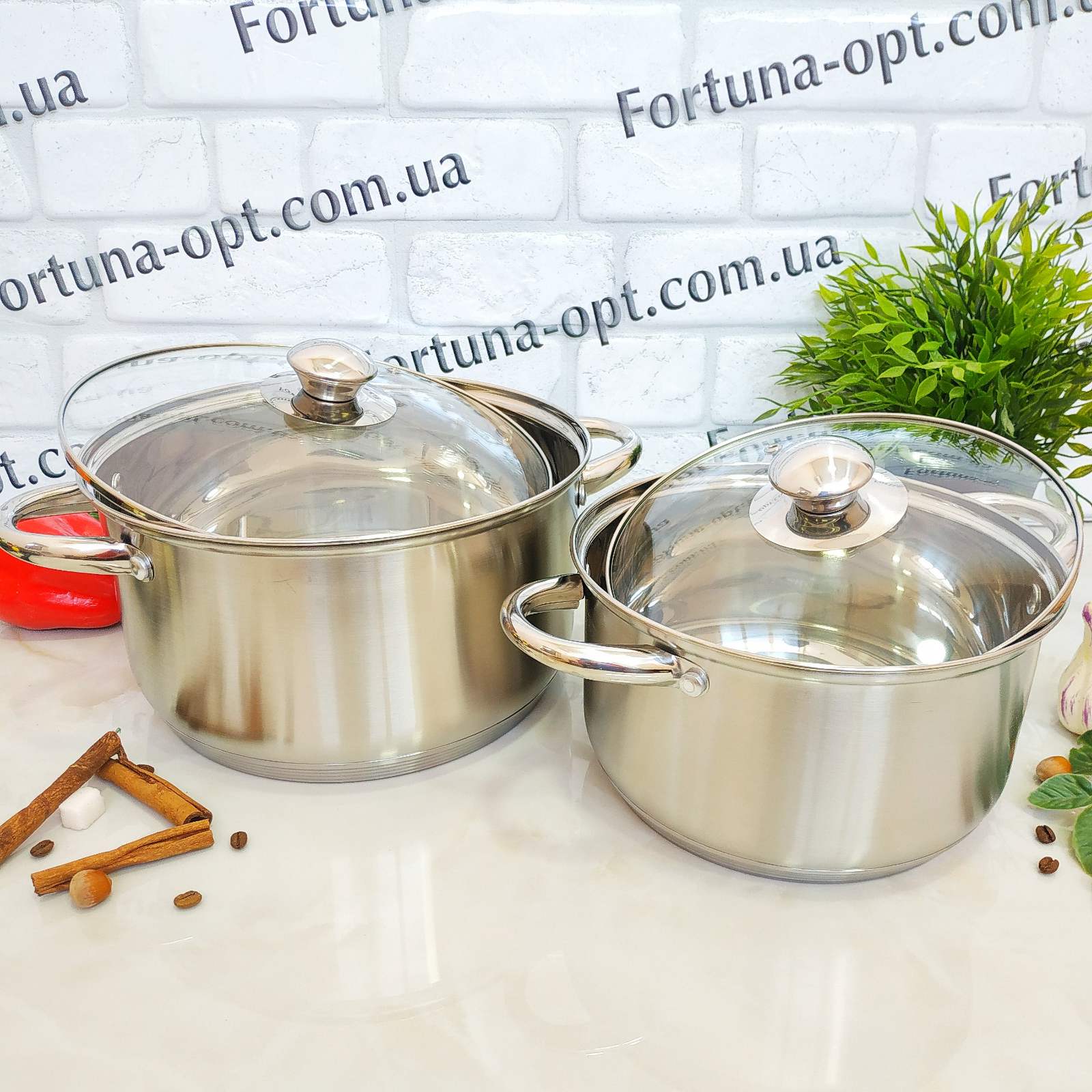 Набор кастрюль нержавеющие 4шт (2/2,8/3,7/6,5л) А-Плюс - 1296➜ Опт и розница ✅ актуальная цена -Интернет магазин ✅ Фортуна ✅