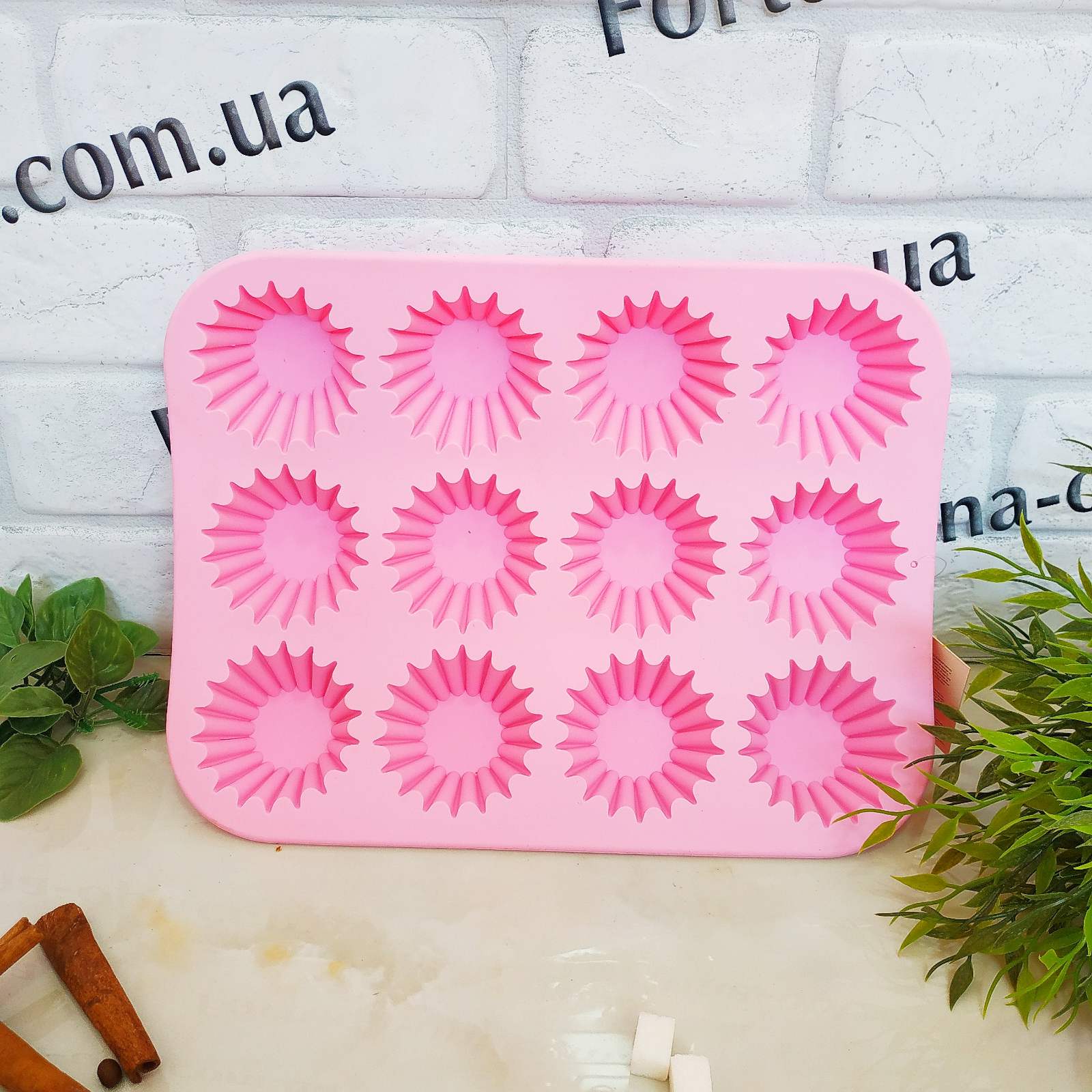 Форма силиконовая для выпечки кексов A-Plus - 1968  12 ячеек ✅ базовая цена $2.92 ✔ Опт ✔ Скидки ✔ Заходите! - Интернет-магазин ✅ Фортуна-опт ✅