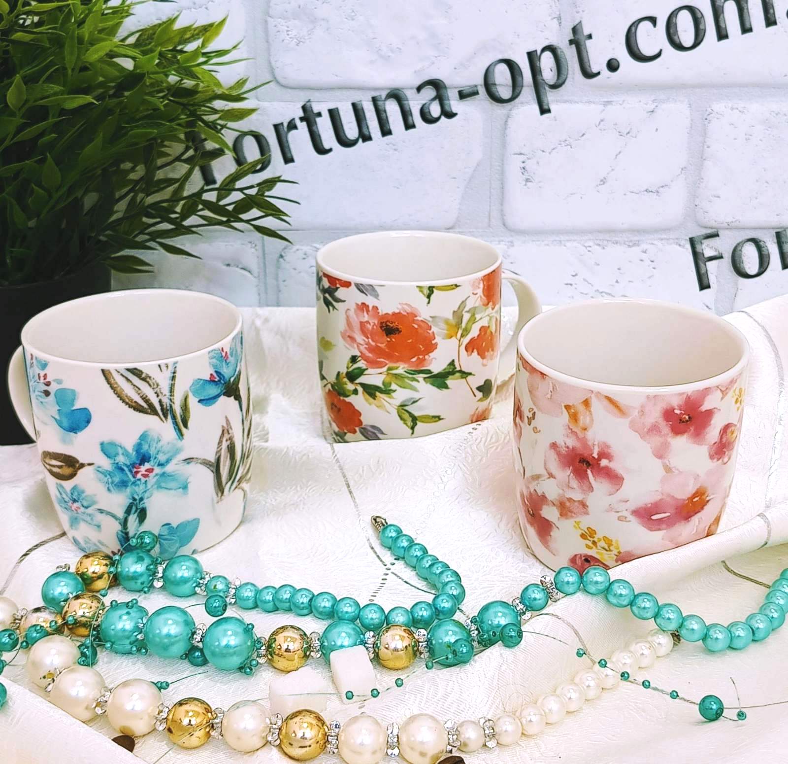 Чашка 400 мл "Цветы" 16125-13 (Ст) ✅ базовая цена $1.31 ✔ Опт ✔ Скидки ✔ Заходите! - Интернет-магазин ✅ Фортуна-опт ✅