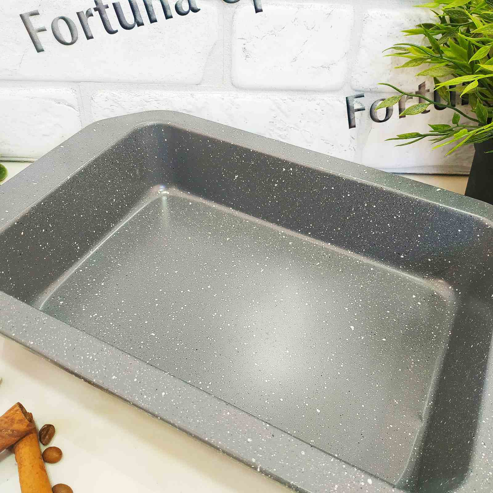 Противень для выпечки с мраморным покрытием A-Plus - 1284  - 25х23х6 см ✅ базовая цена $5.94 ✔ Опт ✔ Скидки ✔ Заходите! - Интернет-магазин ✅ Фортуна-опт ✅