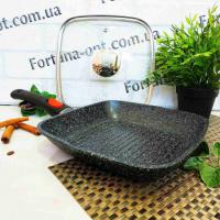 Сковорода-гриль 28 см мраморная с крышкой и съемной ручкой Edenberg EB - 8130 ✅ базовая цена $20.31 ✔ Опт ✔ Акции ✔ Заходите! - Интернет-магазин Fortuna-opt.com.ua.