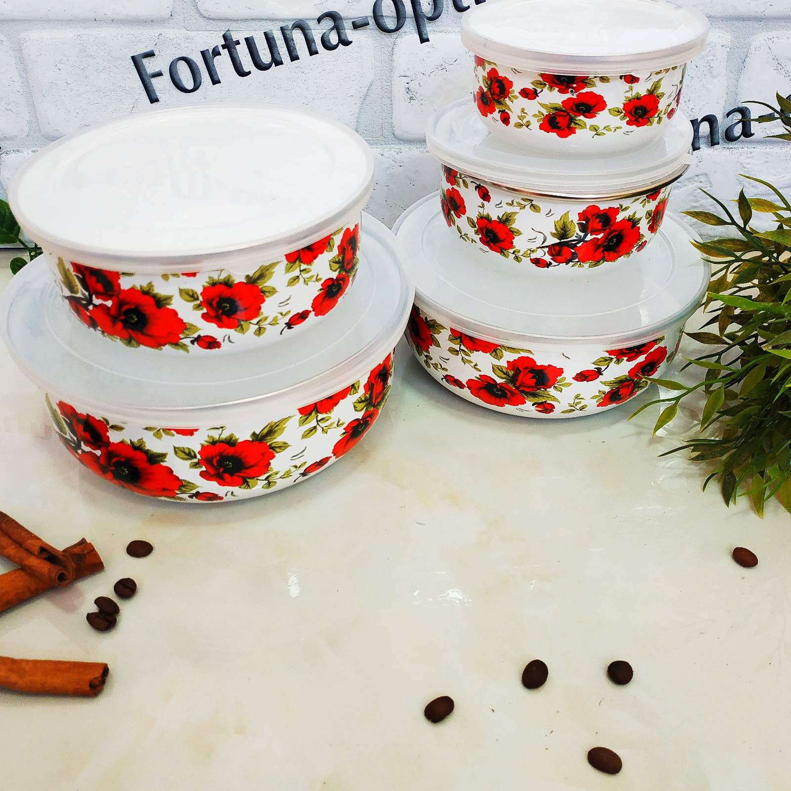 Набор эмалированных судочков A - Plus - 0967 - 5 шт ✅ базовая цена $6.90 ✔ Опт ✔ Скидки ✔ Заходите! - Интернет-магазин ✅Фортуна-опт ✅