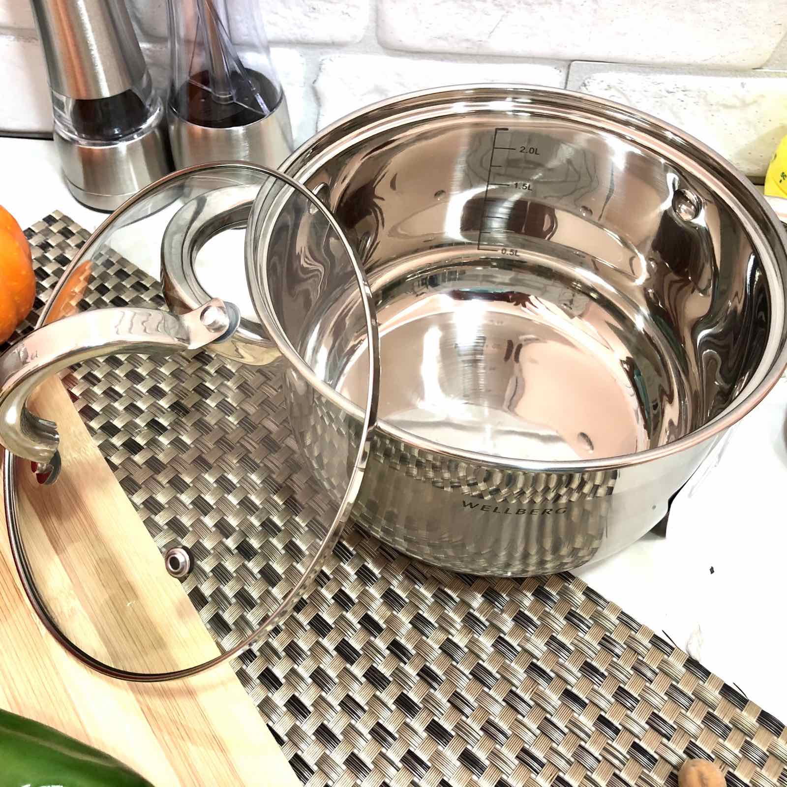 Кастрюля Wellberg WB 02244 (2,7 л) ✅ базовая цена $15.45 ✔ Опт ✔ Скидки ✔ Заходите! - Интернет-магазин ✅ Фортуна-опт ✅