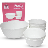 Набор салатников стеклокерамика SNT - 30056-00 7 шт ➜ Оптом и в розницу ✅ актуальная цена -Интернет магазин ✅ Фортуна ✅