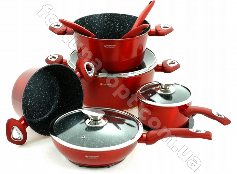 Набор посуды Edenberg EB - 5612 Burgundy Metallic Line ✅ базовая цена $107.85 ✔ Опт ✔ Скидки ✔ Заходите! - Интернет-магазин ✅ Фортуна-опт ✅