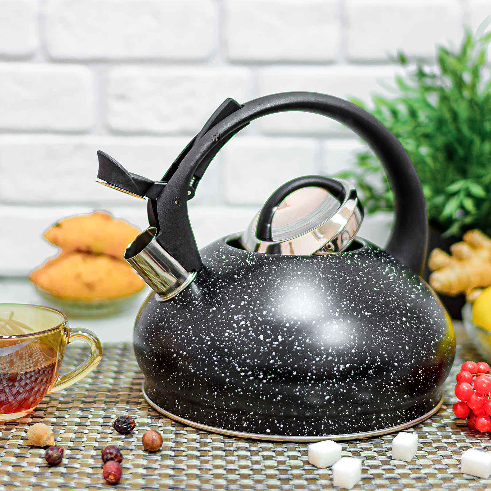 Чайник с мраморной крошкой со свистком 3 л Edenberg EB - 8812 ✅ базовая цена $14.07 ✔ Опт ✔ Скидки ✔ Заходите! - Интернет-магазин ✅ Фортуна-опт ✅