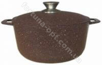 Казан - кастрюля с алюминиевой крышкой коричневый гранит Талко AK 3003 - 3 л ✅ базовая цена 446.98 грн. ✔ Опт ✔ Акции ✔ Заходите! - Интернет-магазин Fortuna-opt.com.ua.