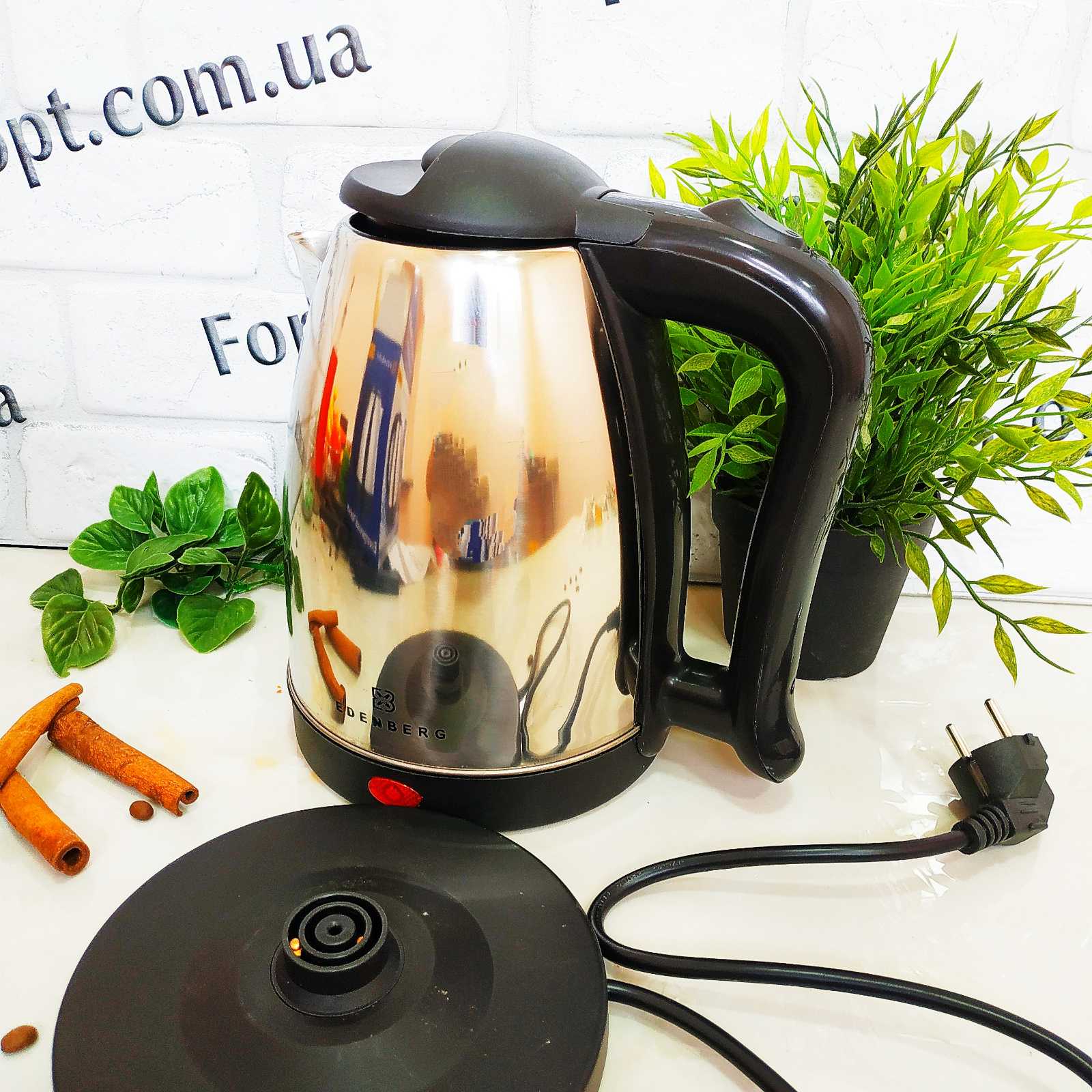 Чайник электрический из нержавеющей стали 1,8 л Edenberg EB - 83516 (1800 Вт) ✅ базовая цена $10.30 ✔ Опт ✔ Скидки ✔ Заходите! - Интернет-магазин ✅ Фортуна-опт ✅