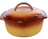 Кастрюля для запекания керамика Ethno Organic 1,2 л Stenson - 236788 ➜ Оптом и в розницу ✅ актуальная цена -Интернет магазин ✅ Фортуна ✅