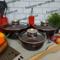 Набор казанов Top Kitchen (3 кастрюли) черные в оранжевую точку TК 00021 ✅ базовая цена $53.71 ✔ Опт ✔ Акции ✔ Заходите! - Интернет-магазин Fortuna-opt.com.ua.