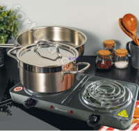 Электрическая плита Domotec MS-5802 с двумя конфорками 2000Вт Черная ➜ Оптом и в розницу ✅ актуальная цена -Интернет магазин ✅ Фортуна ✅