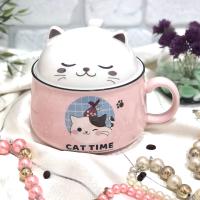 Чашка-супница с крышкой 1,0л "Cat time" 00959(Ст) ✅ базовая цена $13.91 ✔ Опт ✔ Акции ✔ Заходите! - Интернет-магазин Fortuna-opt.com.ua.