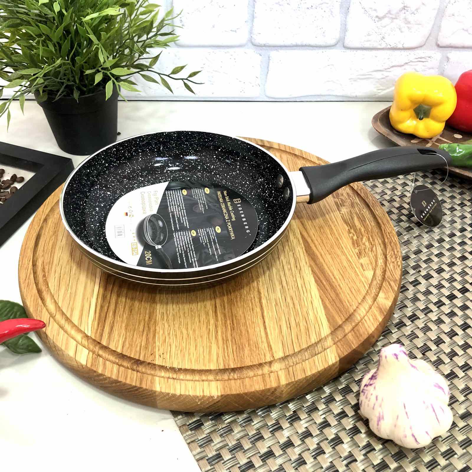 Сковорода с 3-х слойным мраморным покрытием Edenberg EB - 754 - 20см ✅ базовая цена $5.68 ✔ Опт ✔ Скидки ✔ Заходите! - Интернет-магазин ✅ Фортуна-опт ✅