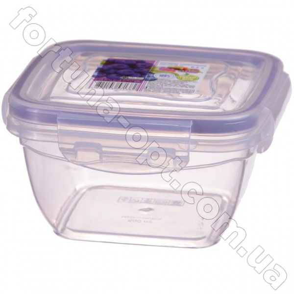 Контейнер Fresh квадратный 0,5 л - 0220 ➜ Оптом и в розницу ✅ актуальная цена -Интернет магазин ✅ Фортуна ✅