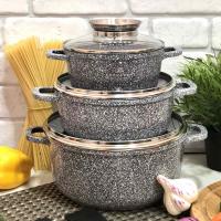 Набор кастрюль с мраморным покрытием Edenberg EB - 8020 ✅ базовая цена $54.70 ✔ Опт ✔ Акции ✔ Заходите! - Интернет-магазин Fortuna-opt.com.ua.