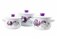 Набор кастрюль грушевидной формы "792" Виола 2.4л/3,5л/4,75л с эмалированной крышкой ➜ Оптом и в розницу ✅ актуальная цена -Интернет магазин ✅ Фортуна ✅