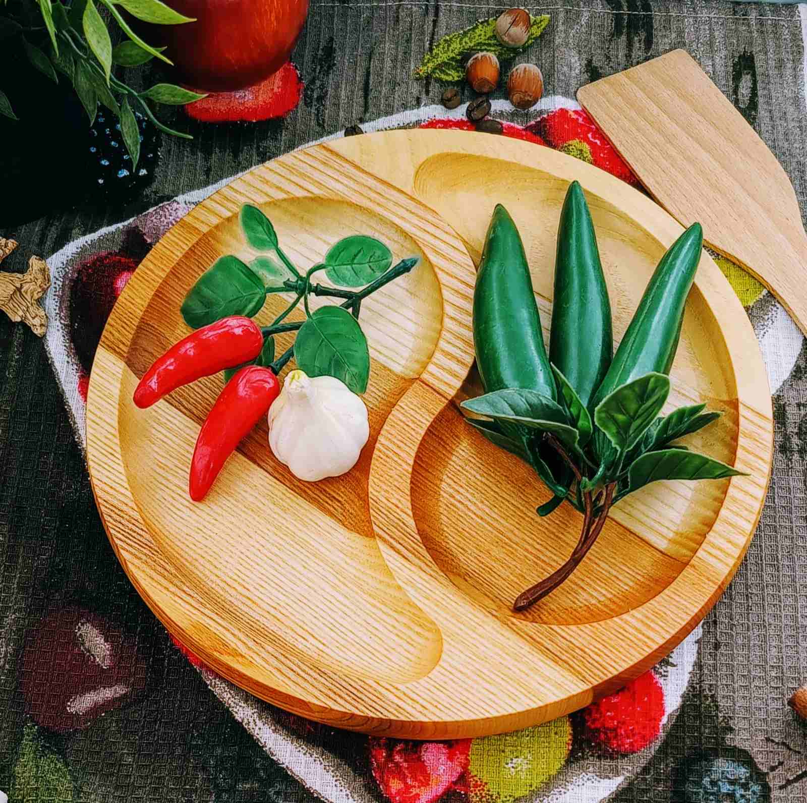 Менажница Ясень 25см круглая 2 секций 0129 ✅ базовая цена 197.14 грн. ✔ Опт ✔ Скидки ✔ Заходите! - Интернет-магазин ✅ Фортуна-опт ✅