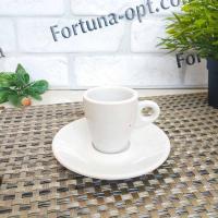 Чашка с блюдцем 90 мл/блюдце 12,5см "Хорека" белая керамика SNT - 13629-06 ✅ базовая цена 10.41 грн. ✔ Опт ✔ Акции ✔ Заходите! - Интернет-магазин Fortuna-opt.com.ua.