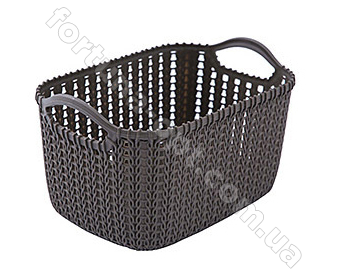 Корзинка плетенка с ручками пластик 22.5*16*12 см - Stenson - 85526 ✅ базовая цена $1.22 ✔ Опт ✔ Скидки ✔ Заходите! - Интернет-магазин ✅ Фортуна-опт ✅