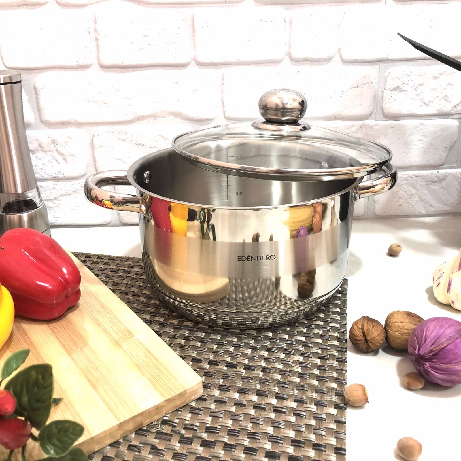 Кастрюля из нержавеющей стали Edenberg EB - 3005 - 3 л ✅ базовая цена $17.62 ✔ Опт ✔ Скидки ✔ Заходите! - Интернет-магазин ✅ Фортуна-опт ✅