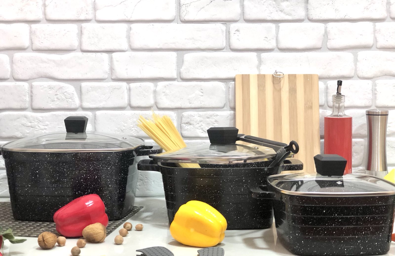 Набор кастрюль Top Kitchen черный ТК 00024  ✅ базовая цена $58.35 ✔ Опт ✔ Скидки ✔ Заходите! - Интернет-магазин ✅ Фортуна-опт ✅