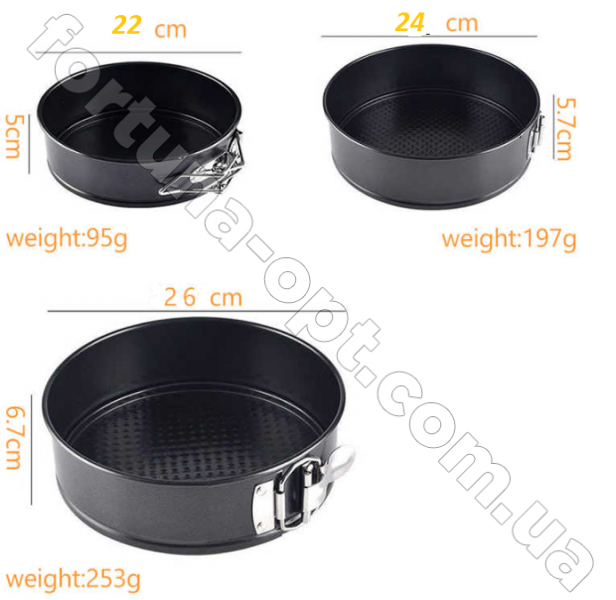 Набор круглых форм для выпечки с антипригарным покрытием A-Plus -1732 (3 шт) ✅ базовая цена 182.40 грн. ✔ Опт ✔ Скидки ✔ Заходите! - Интернет-магазин ✅ Фортуна-опт ✅