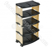 Полка для обуви 5-ти ярусная коричневая  (Бежево-черная ) 0731 ✅ базовая цена 265.33 грн. ✔ Опт ✔ Акции ✔ Заходите! - Интернет-магазин Fortuna-opt.com.ua.