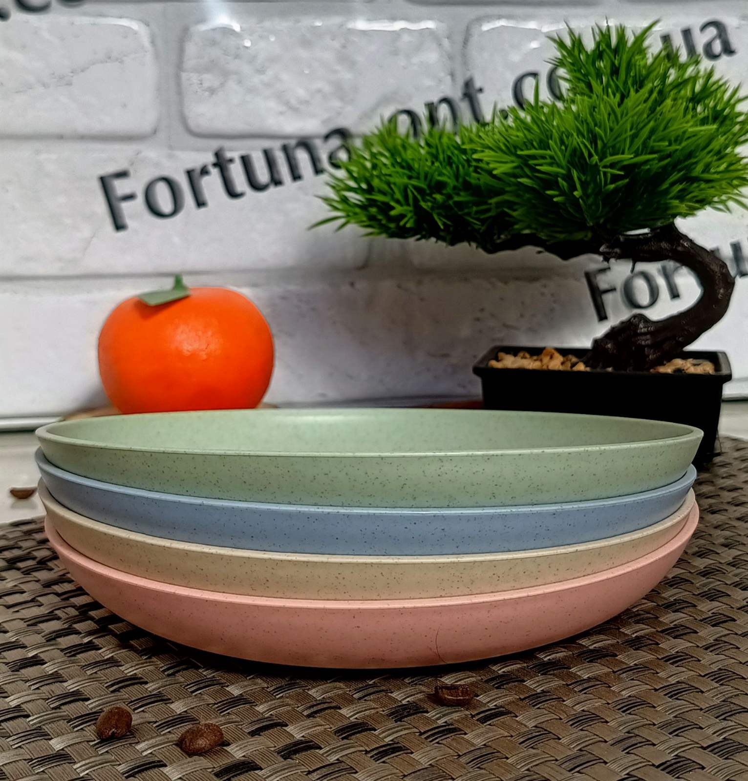 Тарелка 20см ЕКО 4шт/наб пшеничная шелуха 01253  ✅ базовая цена $4.75 ✔ Опт ✔ Скидки ✔ Заходите! - Интернет-магазин ✅ Фортуна-опт ✅