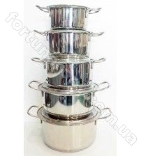 Набор посуды из нержавеющей стали A-Plus - 0251 ➜ Оптом и в розницу ✅ актуальная цена - Интернет магазин ✅ Фортуна ✅