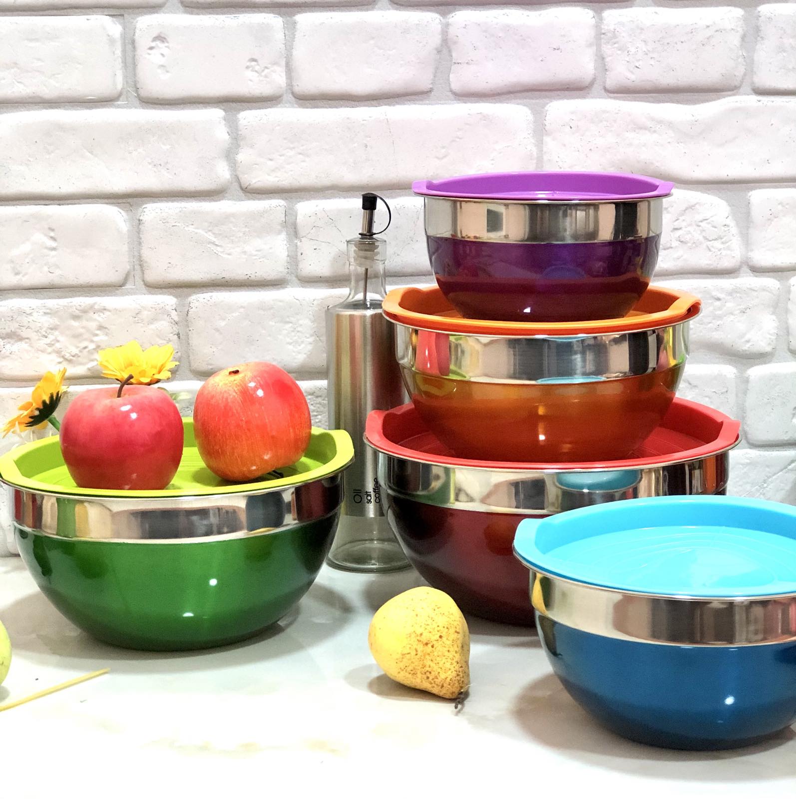 Набор нержавеющих мисок с крышкой Edenberg EB - 3637 ✅ базовая цена $19.52 ✔ Опт ✔ Скидки ✔ Заходите! - Интернет-магазин ✅Фортуна-опт ✅