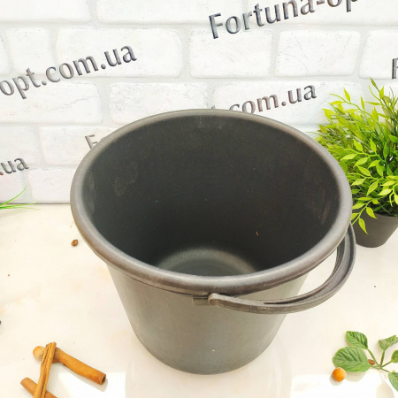 Ведро пластиковое черное 2 сорт 8 л - 0007  ✅базовая цена 36.88 грн. ✔ Опт ✔ Скидки ✔ Заходите! - Интернет-магазин ✅ Фортуна-опт ✅