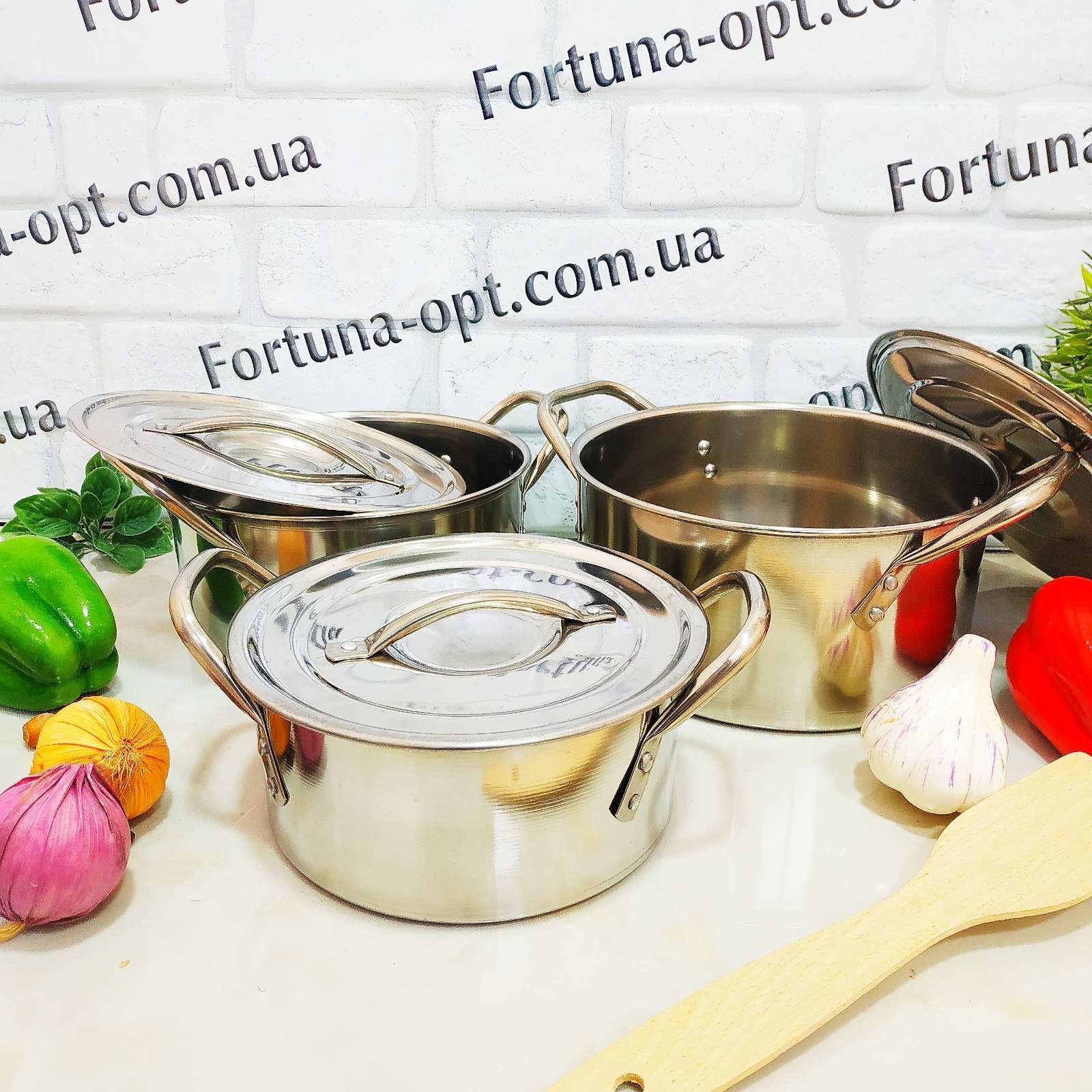 Набор кастрюль с нержавеющими крышками 12 предметов A-Plus - 0755➜ Опт и розница ✅ актуальная цена -Интернет магазин ✅ Фортуна ✅